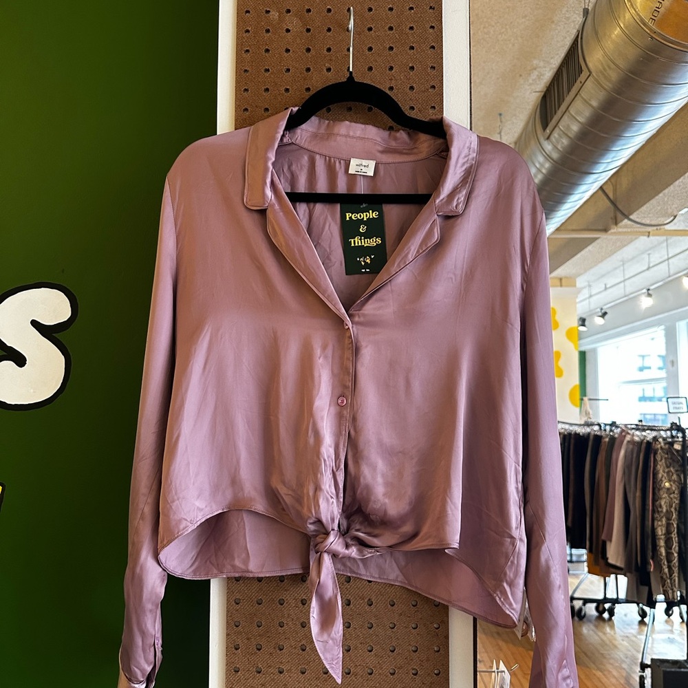 Aritzia Wilfred Mauve Button Down Shirt